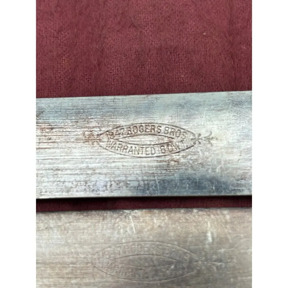 1847 Rogers Bros Silverplate Blunt Dinner Knives Set of 5 Triple Silver Plate